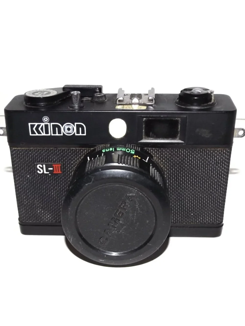 1980s Kinon SL-III 35mm Film Camera & Nikanon Hot Shoe Flash Not Tested